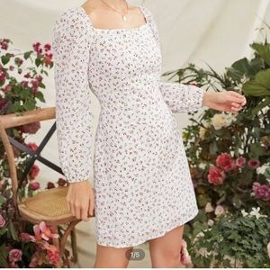 White cotton floral dress